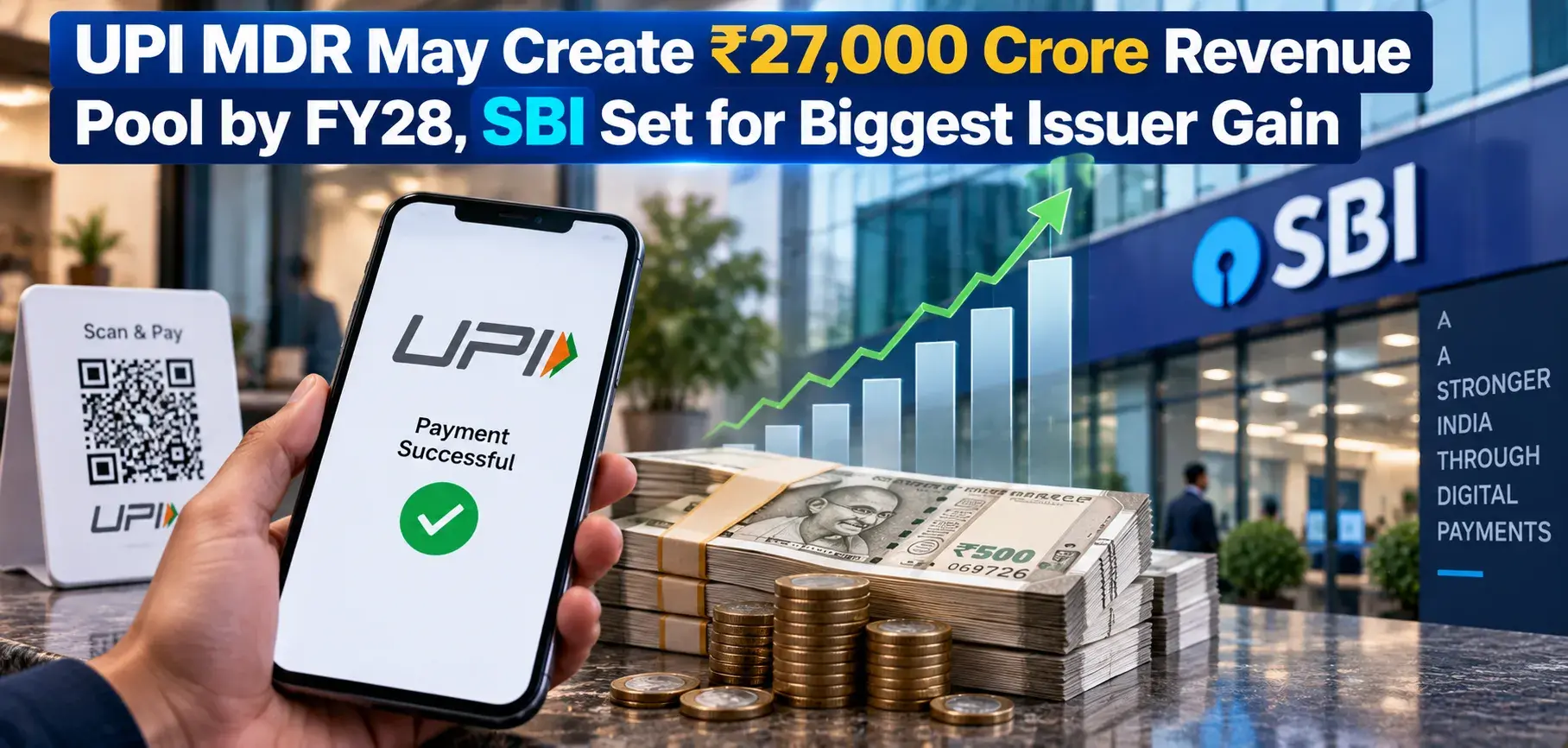 UPI MDR May Create ₹27,000 Crore Revenue Pool by FY28, SBI Set for Biggest Issuer Gain